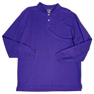 EUC Men's L.L. BEAN Long Sleeve Knit‎ Polo Purple | Size XL Tall